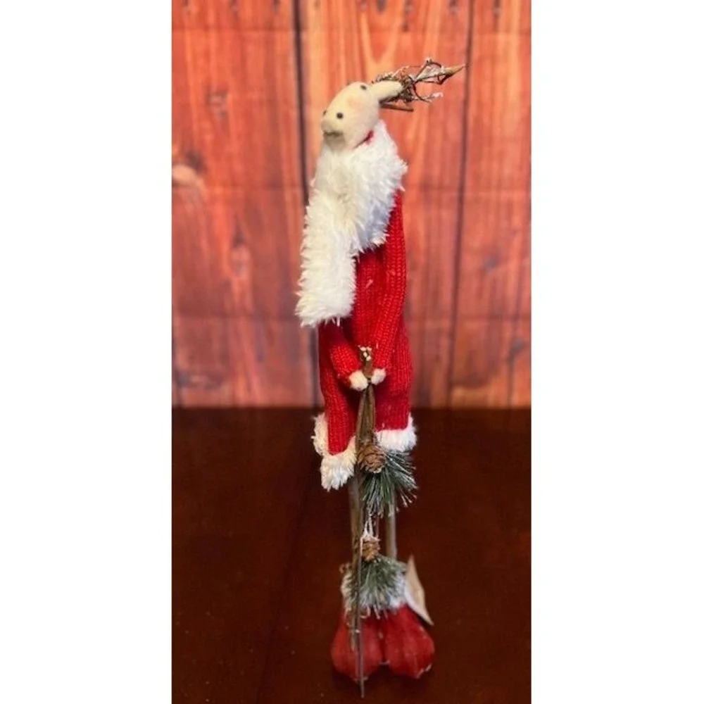 Christmas Whimsical Reindeer Set couple  Figurines  Red Scarf &‎ Pants holiday